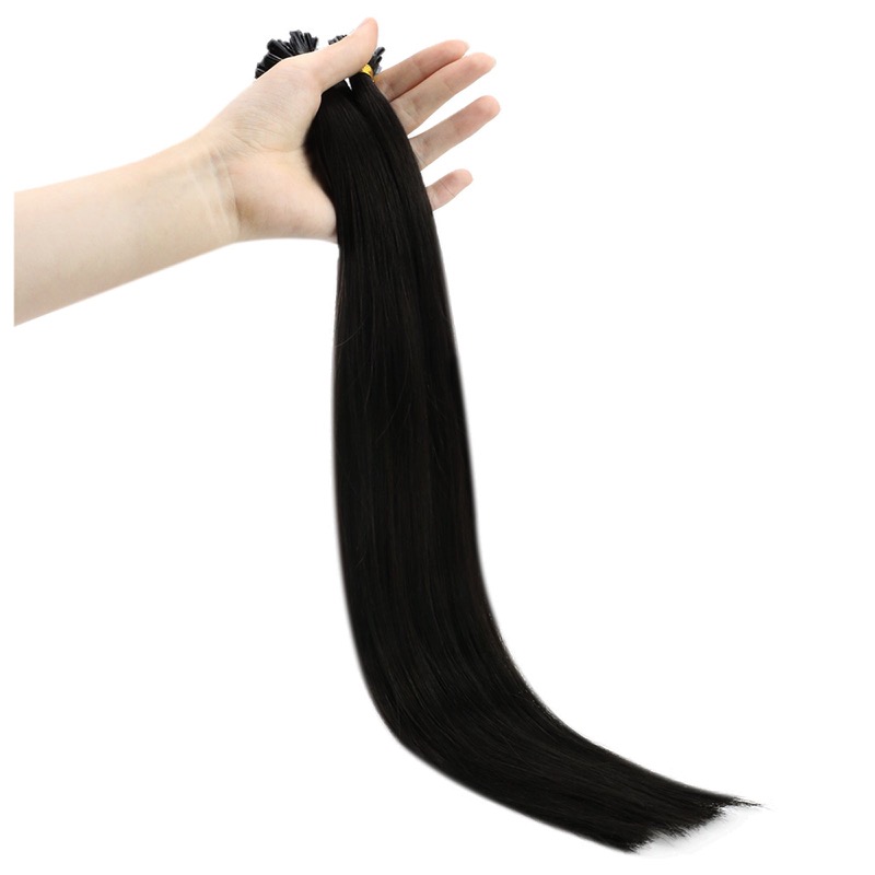 Hair Factory K-Tip Hair Extensions Virgin Human Hair Off Black #1B