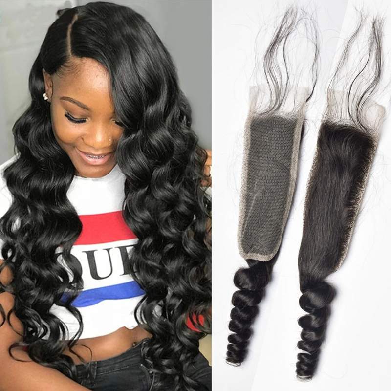 Hair Store Loose Wave 2X6 Lace Closure Virgin Human Hair Pre Plucked