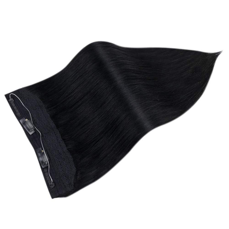 Halo Human Hair Extension 100g Jet Black #1 Halo Hair Wholesale Factory