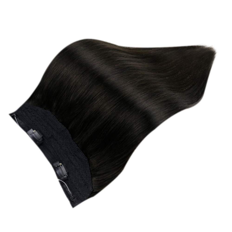 China Haarlieferant Halo-Haarverlängerung Großhandel 100g Off Black #1B Unsichtbare Halo-Haare
