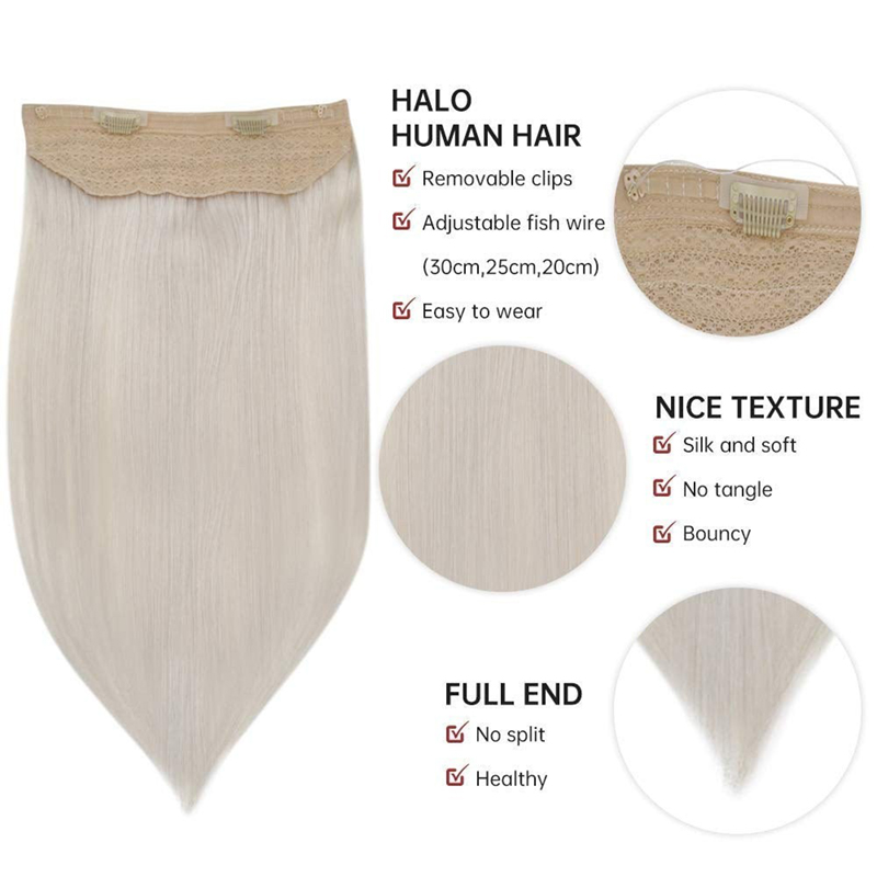 Wholesale Halo Hair Extensions Ice Blonde #1000 Invisible Halo Hair Extension