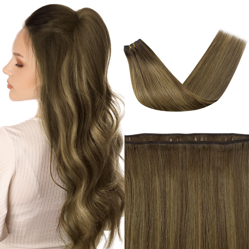 Hand Tied Weft Extensions Balayage Highlights #DU - China Hair Store Virgin Human Hair