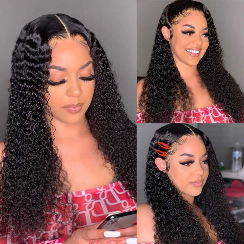 Peruca de Cabelo Humano Indetectável Encerramento 5x5 Curly Skin Melt com Renda HD