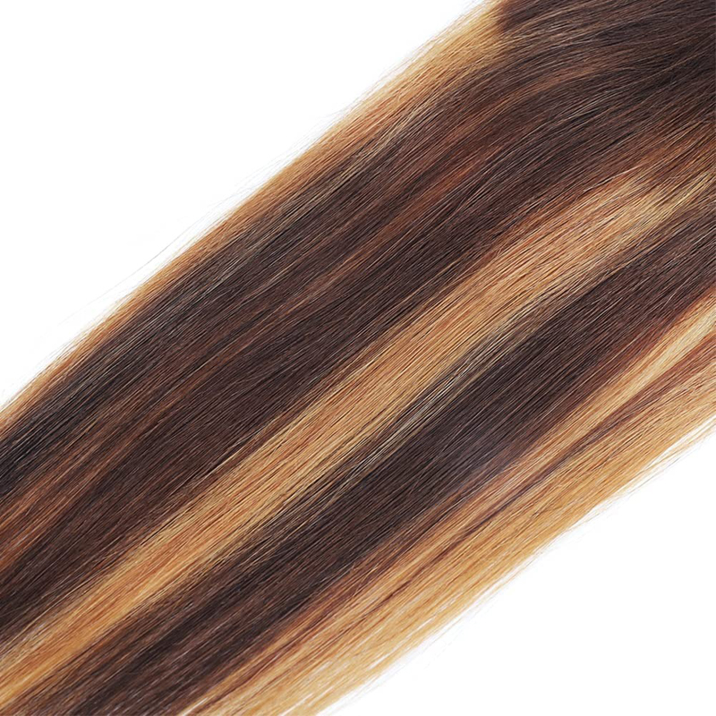 Highlight 4x4 Kant Sluiting Menselijk Haar P4/27 Bruin Blond Kant Sluiting