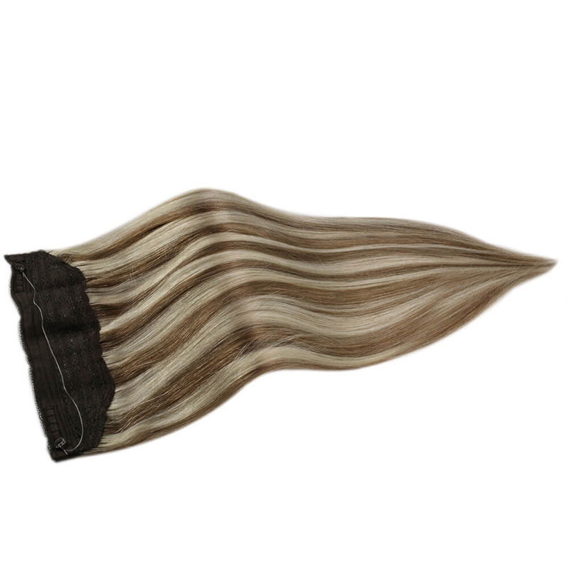 Extensão capilar Halo Real de Cabelo Humano Destaque #P8/60 Extensões de Fio de Peixe