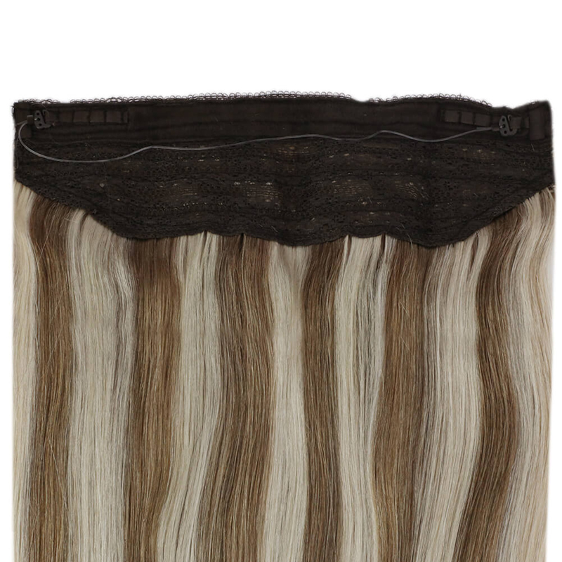 Extensão capilar Halo Real de Cabelo Humano Destaque #P8/60 Extensões de Fio de Peixe