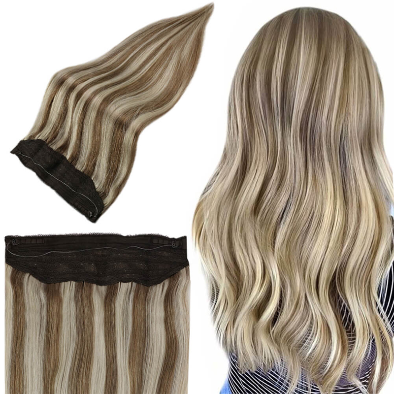 Highlight Halo Hair Extension Real Human #P8/60 Fish Wire Extensions