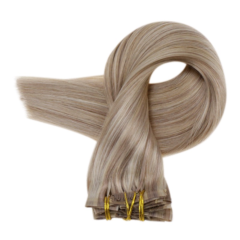 Highlights #P18/613 PU Seamless Clip-In Extensions Hair Vendor