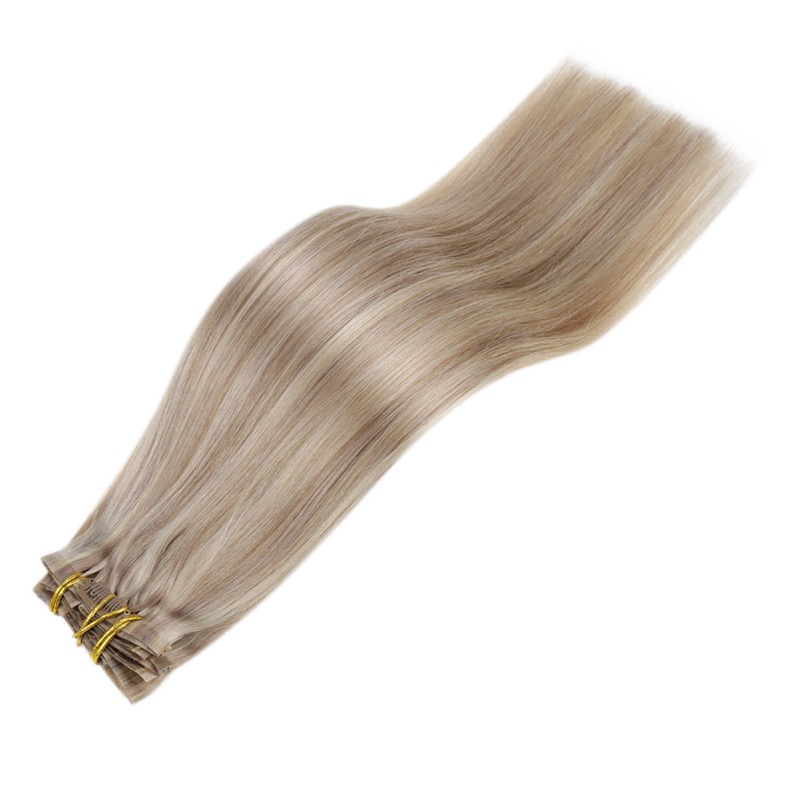 Highlights #P18/613 PU Seamless Clip-In Extensions Hair Vendor
