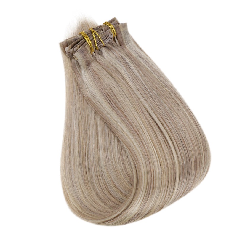 Highlights #P18/613 PU Seamless Clip-In Extensions Hair Vendor