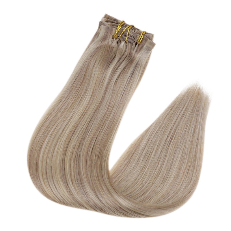 Highlights #P18/613 PU Seamless Clip-In Extensions Hair Vendor