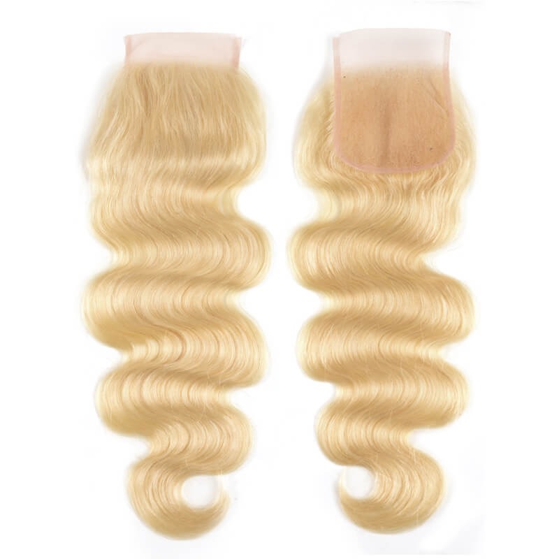 Human Hair Factory 613 Blonde Body Wave 4x4 Lace Closure Blonde Hair Pieces