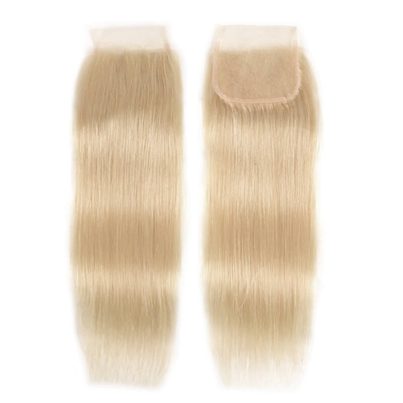 Human Hair Factory 613 Blonde Human Hair 4x4 Lace Closure Free Part
