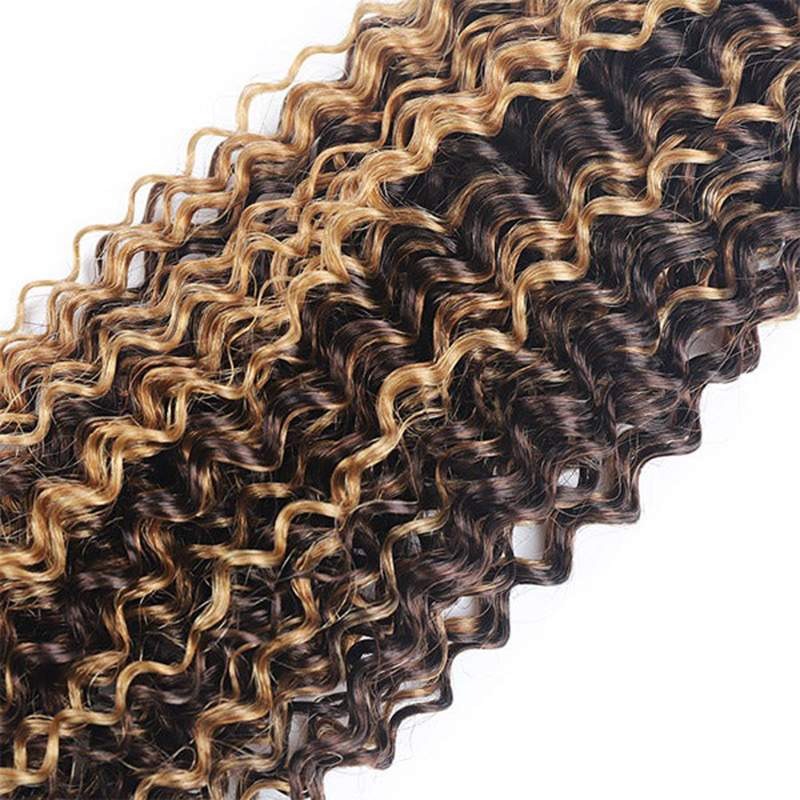 Human Hair Factory Direct Balayage Highlight Kinky Curly Hair Bundles