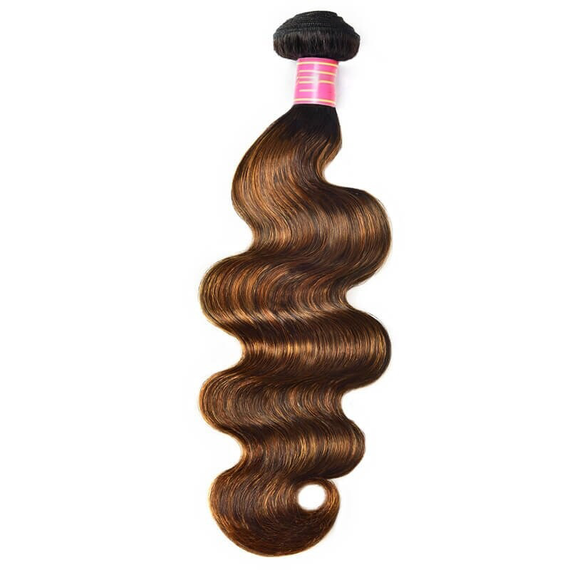 Usine de cheveux humains - Mèches ombrées 1B/30# - Ondulations corporelles