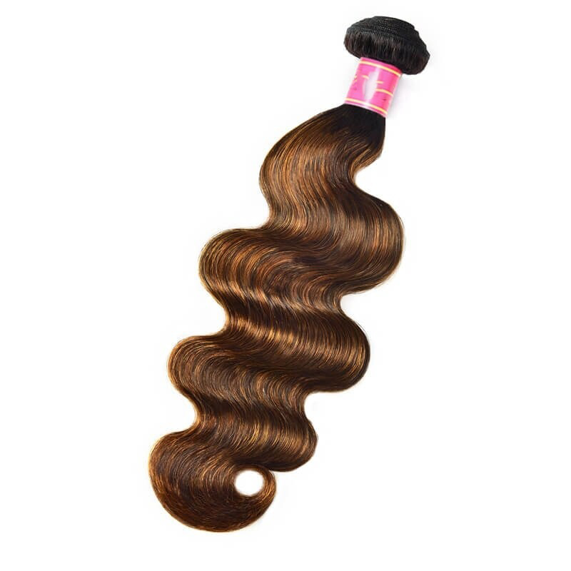 Usine de cheveux humains - Mèches ombrées 1B/30# - Ondulations corporelles