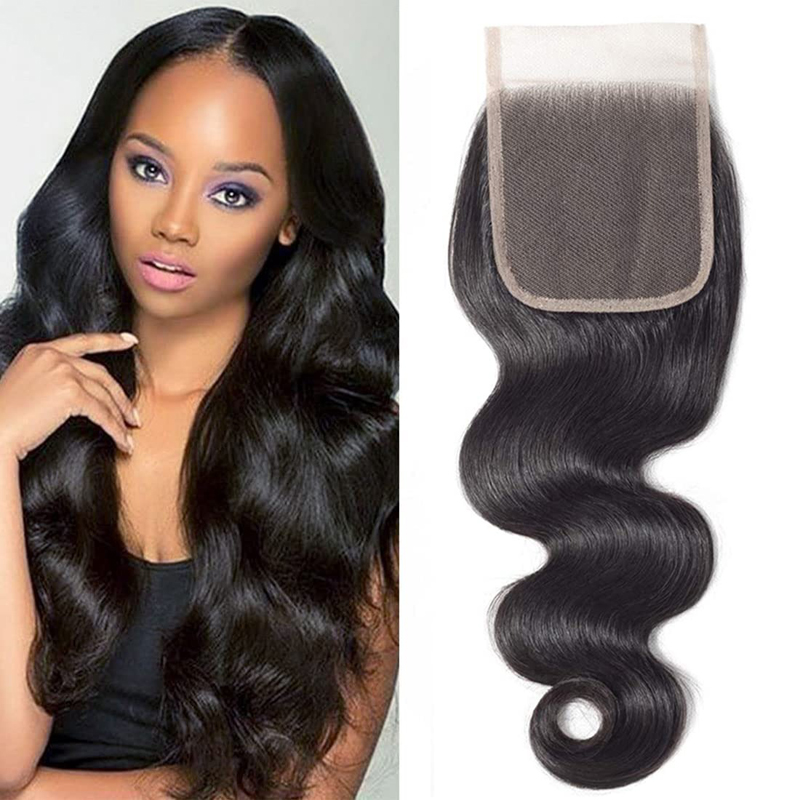 Human Hair Factory Wholesale 4X4 Lace Closure Body Wave Hair Pieces