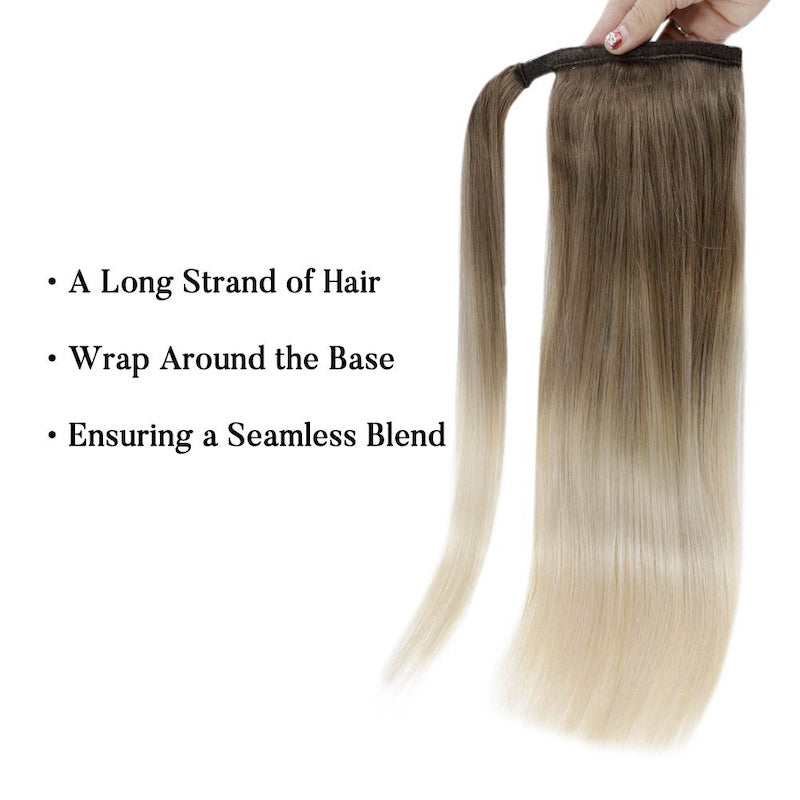 China Hair Vendor Wholesale Human Hair Ponytail Extensions Balayage #8/60100G