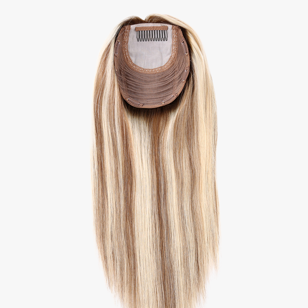 Human Hair Topper for Women Silk Toppers 7X8 with 4x4 Silk Base