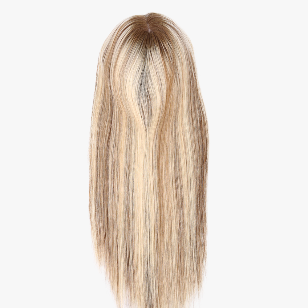 Human Hair Topper for Women Silk Toppers 7X8 with 4x4 Silk Base