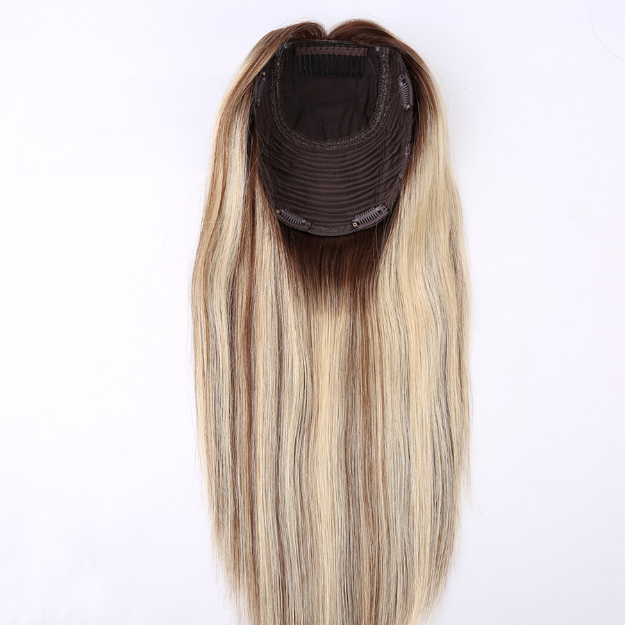 Human Hair Topper for Women Silk Toppers 7X8 with 4x4 Silk Base