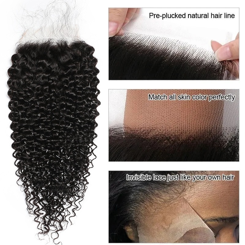 Human Hair Vendor for Wholesale Skin Melt HD 5x5 Lace Closure Curly Hairpieces