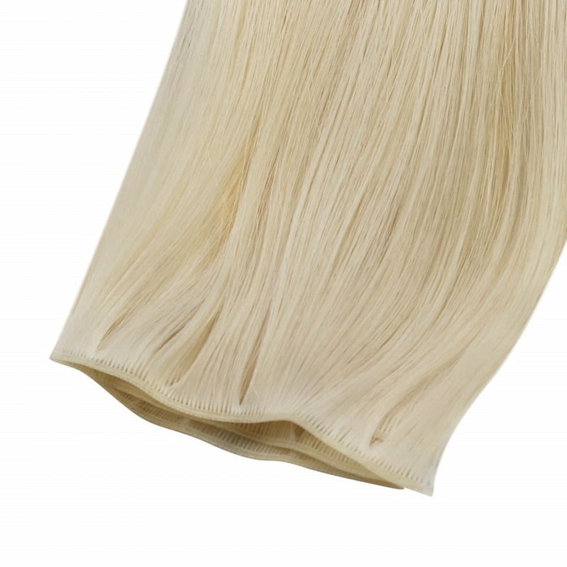 Unsichtbare Genius Weft-Haarextensions Jungfrau Echthaar Platinblond #60