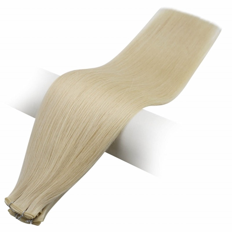 Extensions de cheveux tissés Invisible Genius en cheveux humains vierges blond platine #60.