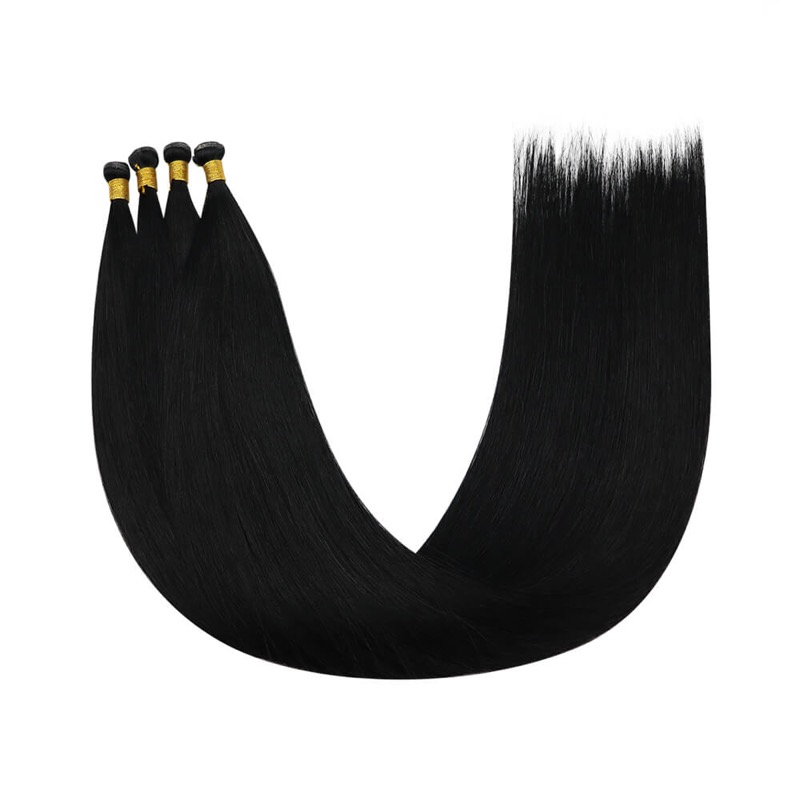 Jet Black #1 Genius Weft Extensions Virgin Human Hair - China Hair Vendor