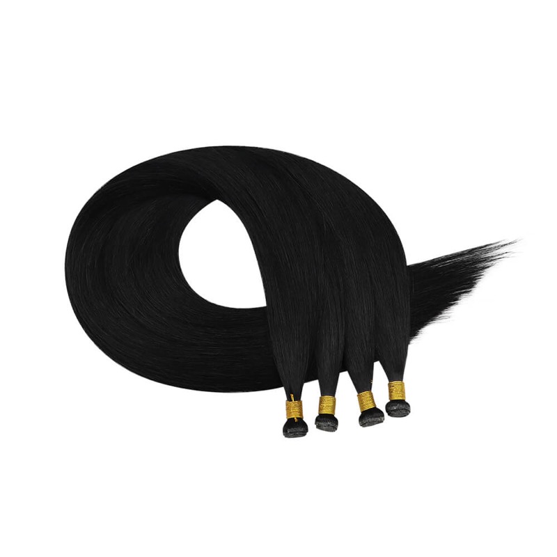 Jet Black #1 Genius Weft Extensions Virgin Human Hair - China Hair Vendor