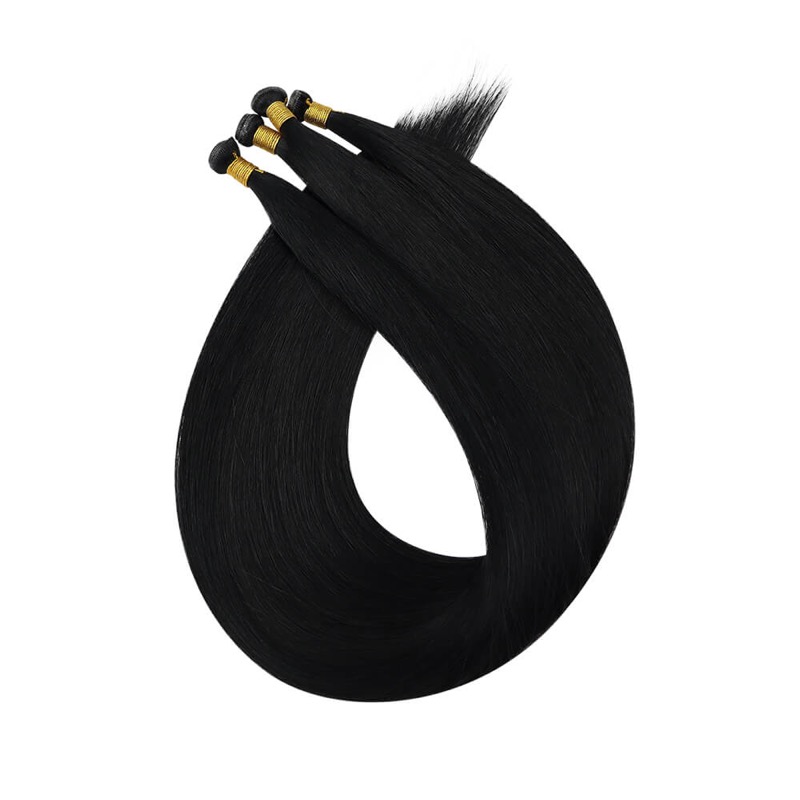 Jet Black #1 Genius Weft Extensions Virgin Human Hair - China Hair Vendor