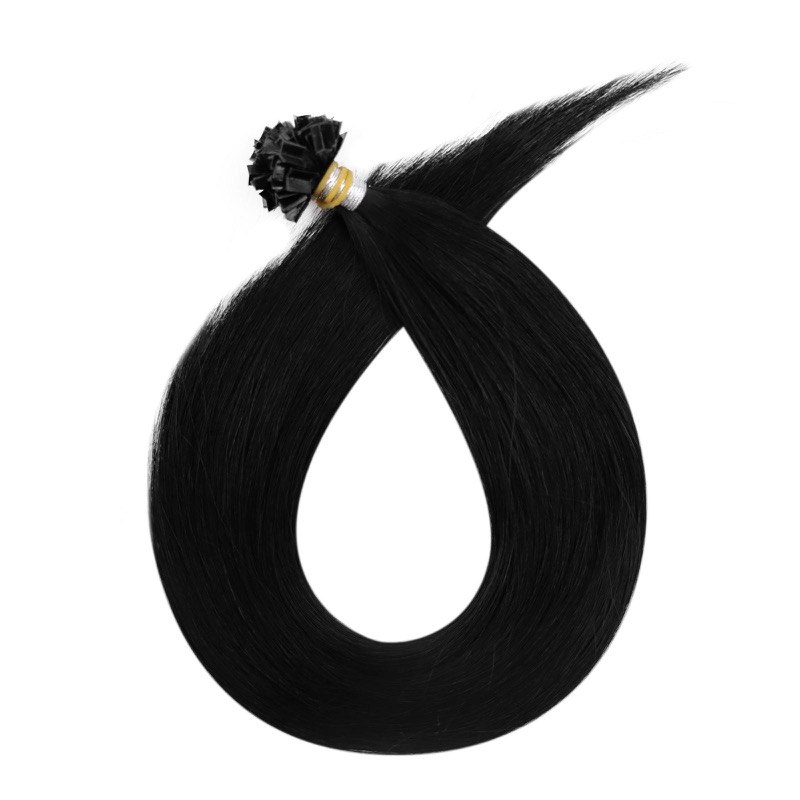 K-Tip Hair Vendor Virgin Human Hair K-Tip Extensions Jet Black #1
