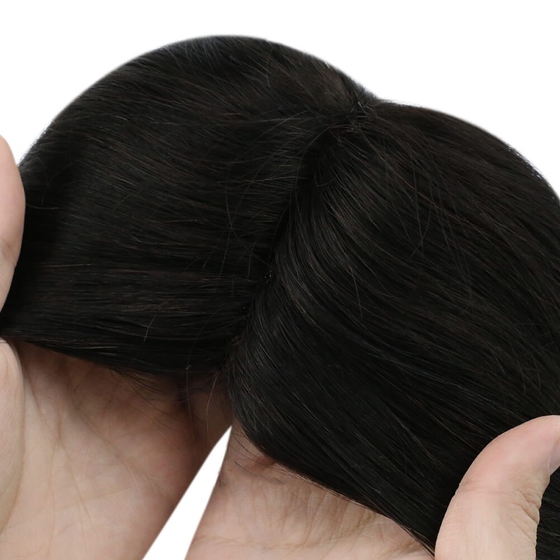 Spitzen-Echthaarperücken für Frauen bei Haarausfall #1B Schiffschwarz