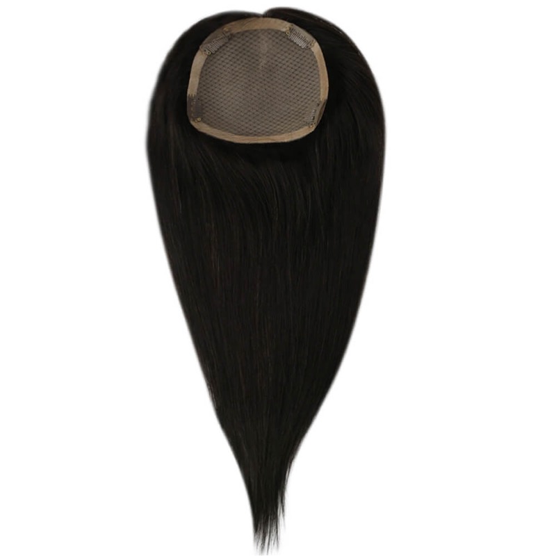Spitzen-Echthaarperücken für Frauen bei Haarausfall #1B Schiffschwarz