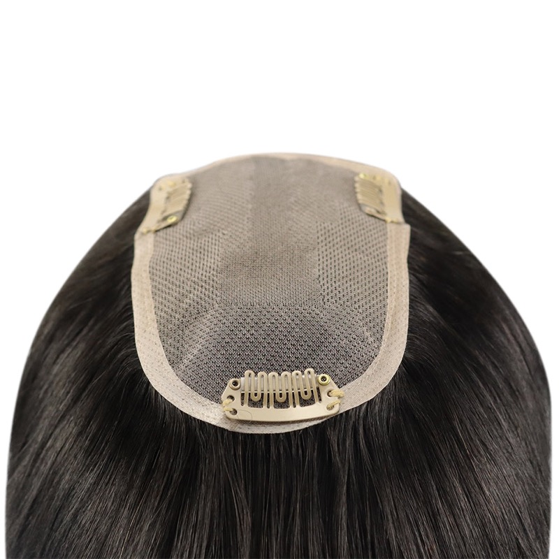 Lace Toppers 3x5 Inch Lace Base Hairpiece For Women Pure Color #1B Off Black