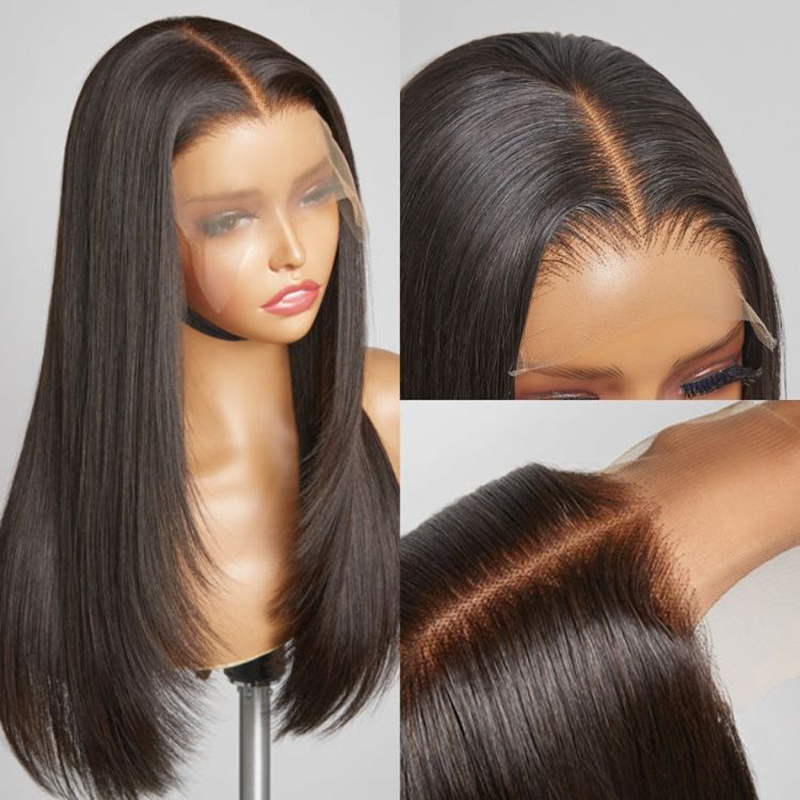 Layered Cut Yaki Straight Middle Part Clueless Lace Wig 100% Human Hair
