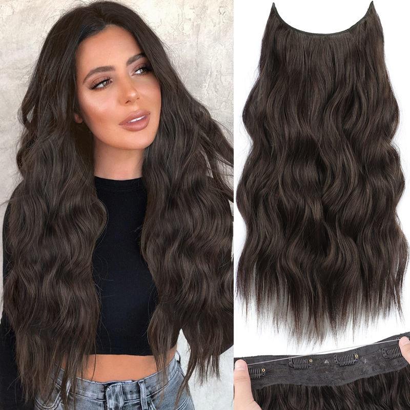 Dark Brown #4 Human Hair Halo Extension 100g Invisible Halo Hair Extensions