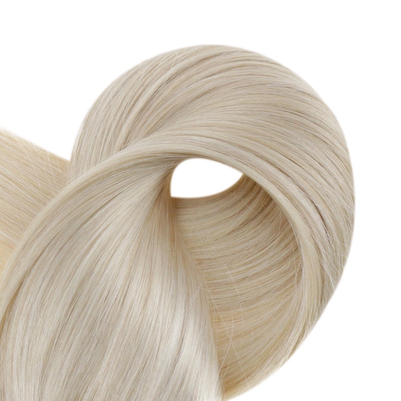 Extensions à clips en cheveux humains Remy Blond Platine #60 Près de moi Magasin de Cheveux