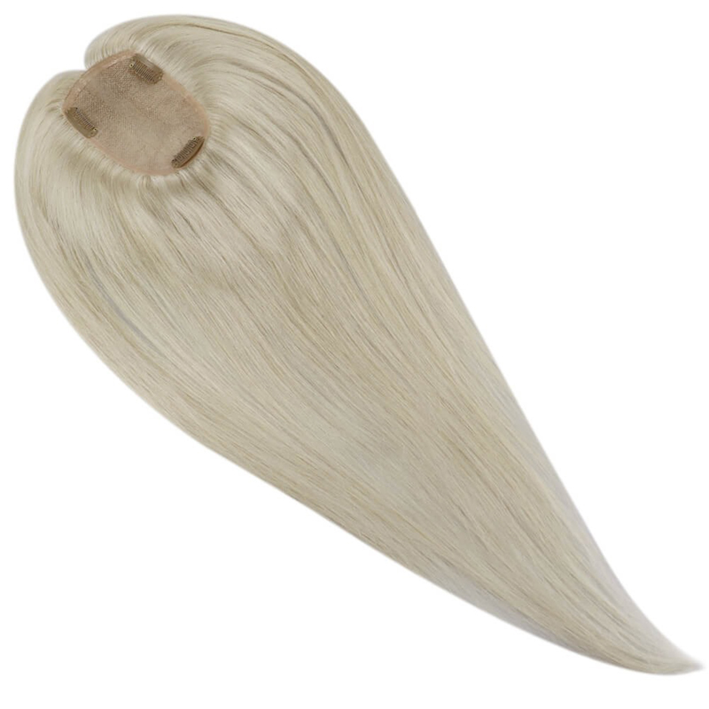 Platinum Blonde #60 Mono Human Hair Topper 3X5 Inch Hairpiece