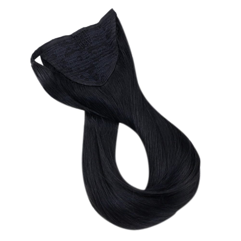 Loja de Cabelo da China Cauda de Cavalo Atacado Envolva em Torno do Grampo em Cauda de Cavalo 100g #1 Preto Jet