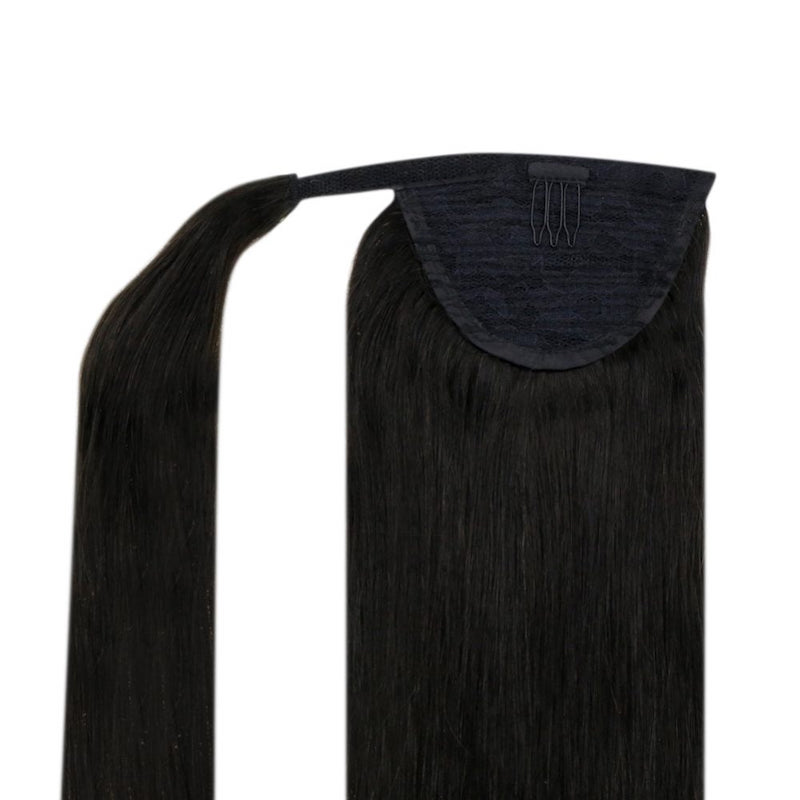 Wholesale Human Hair Ponytail Extension Clip in Hair Piece #1B Natural Black