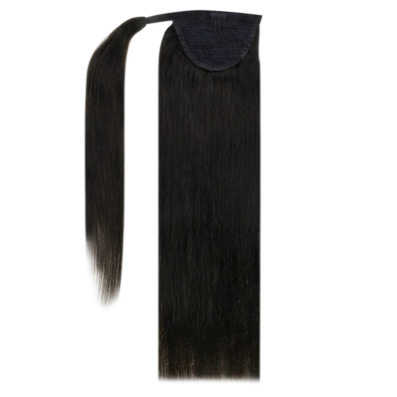 Wholesale Human Hair Ponytail Extension Clip in Hair Piece #1B Natural Black