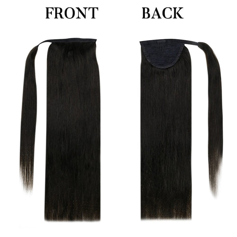 Wholesale Human Hair Ponytail Extension Clip in Hair Piece #1B Natural Black