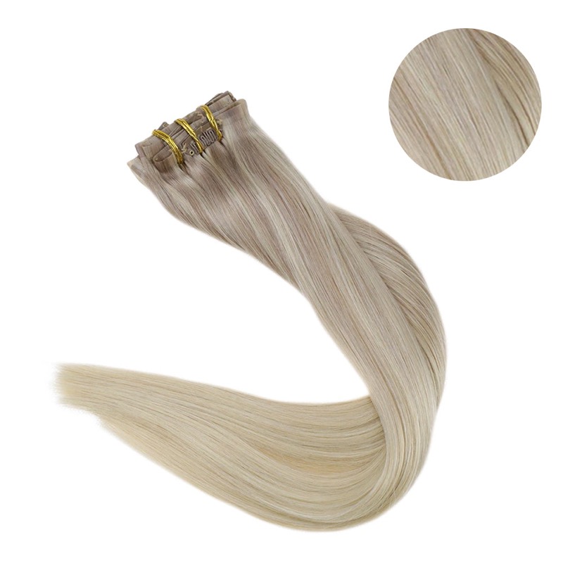 PU Seamless Balayage #18/22/60 Clip-In Extensions Hair Factory China
