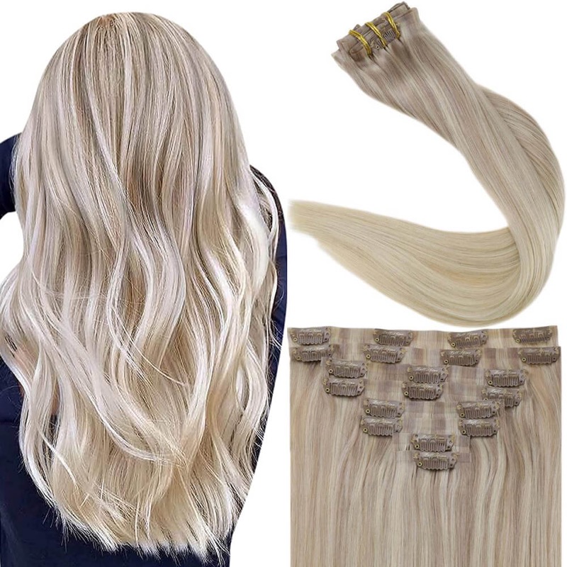 PU Seamless Balayage #18/22/60 Clip-In Extensions Hair Factory China