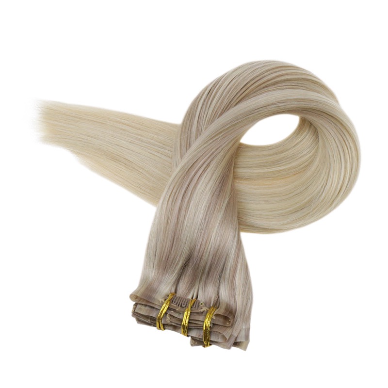 PU Seamless Balayage #18/22/60 Clip-In Extensions Hair Factory China