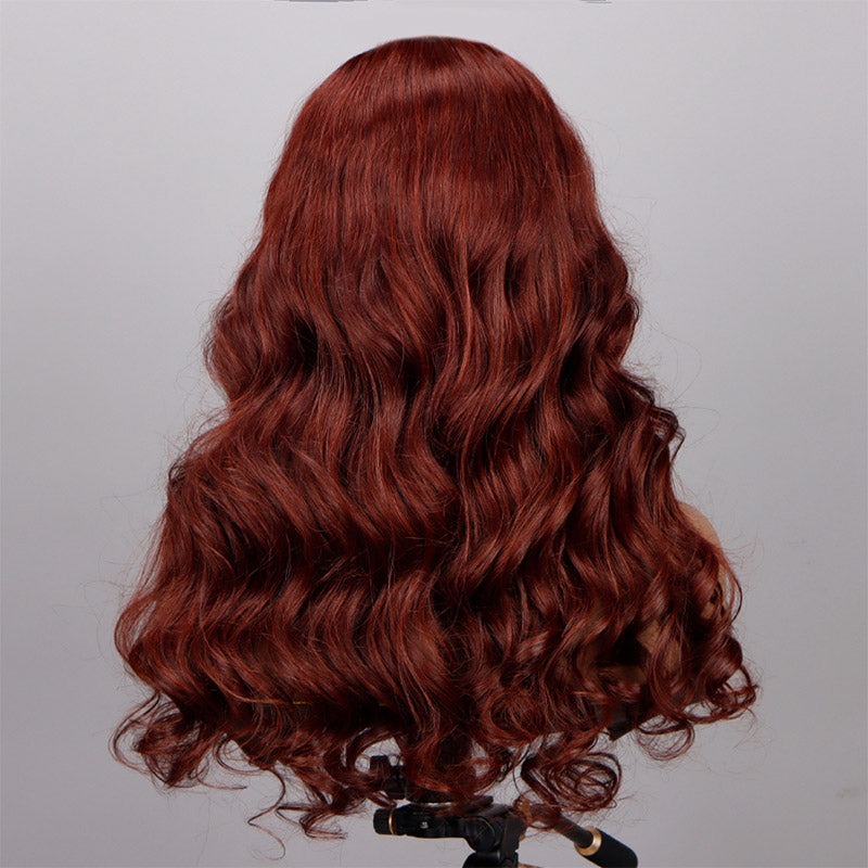 Reddish Brown Body Wave Wig 5x5 HD Lace Wig C Part Human Hair Wigs