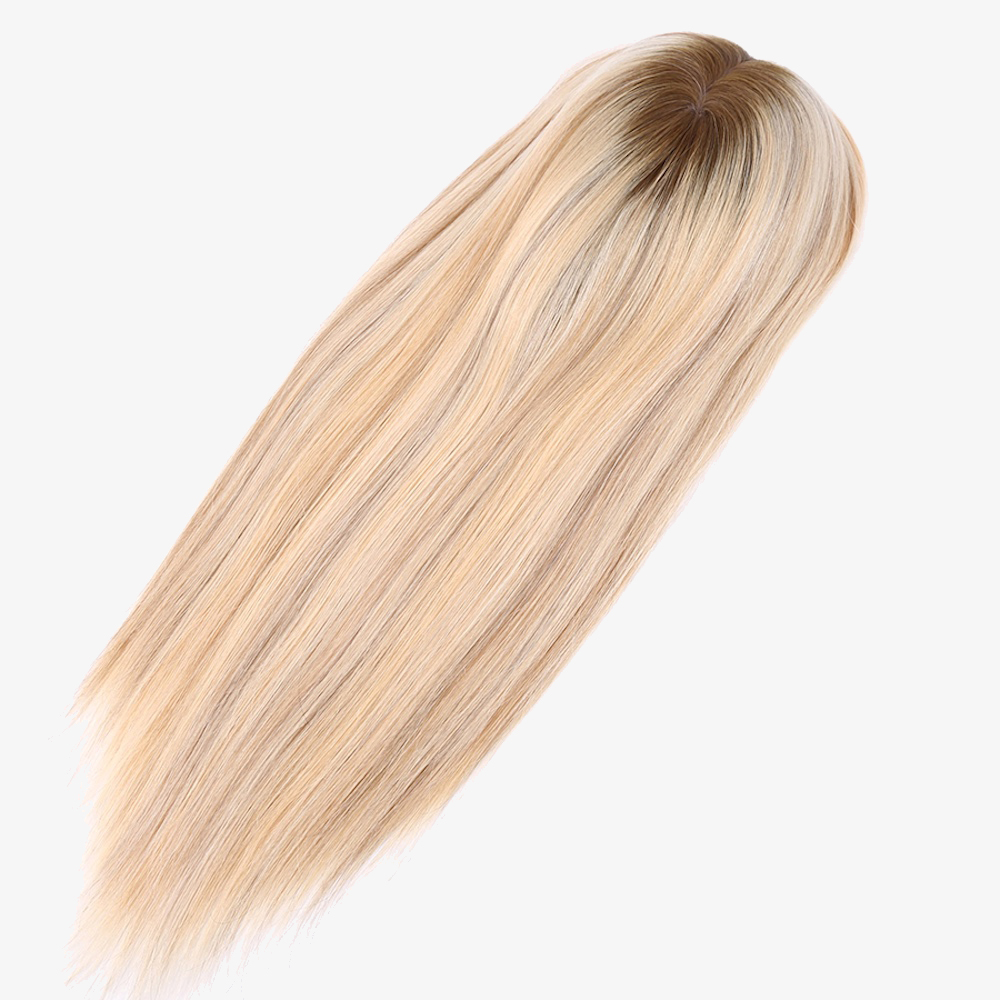 Human Hair Topper for Women Silk Toppers 7X8 with 4x4 Silk Base