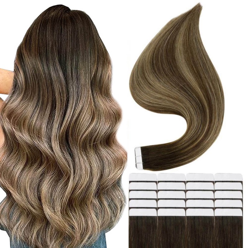 Tape-in Haarverlängerungen 100% Echthaar Balayage #2/3/27