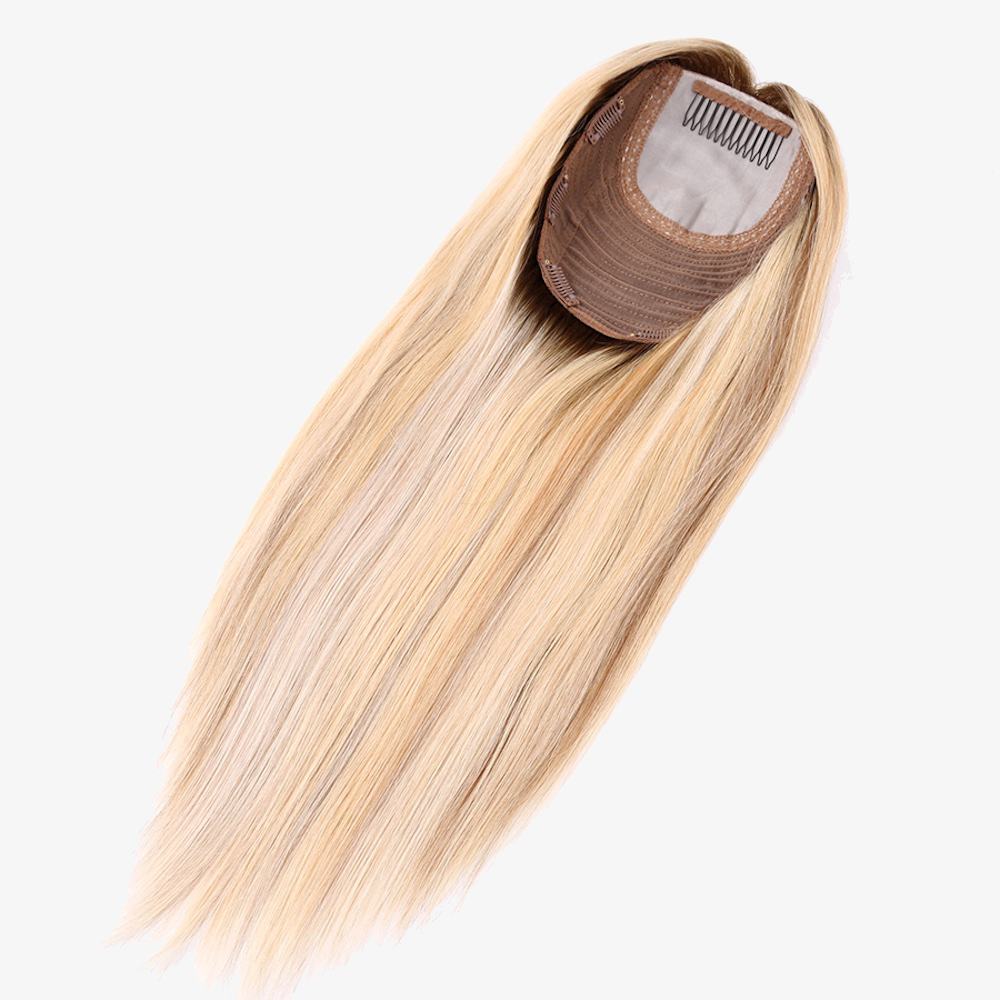 Human Hair Topper for Women Silk Toppers 7X8 with 4x4 Silk Base